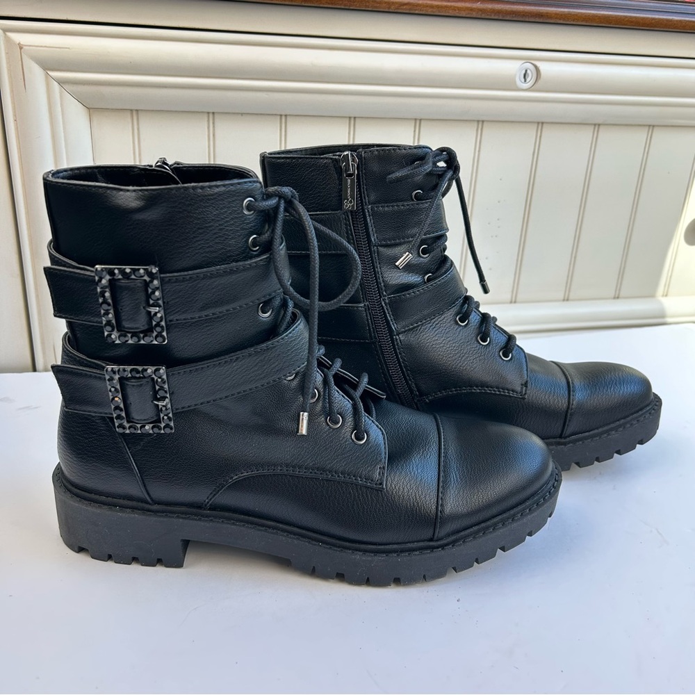 NEW Jessica Simpson KERINA Combat Zip Up Buckle Combat Boots Whimsigoth Grunge